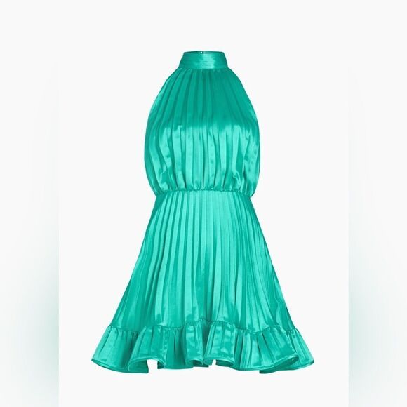 Amur  Amiri Pleated Halter Minidress size 2 - Picture 5 of 13